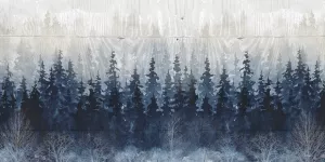 Misty Indigo Forest Oil Painting by Carol Robinson - Bestsellers