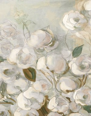Moonlit Climbing Roses I by Carol Robinson Oil Painting