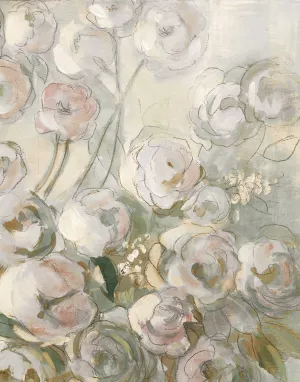 Moonlit Climbing Roses II by Carol Robinson Oil Painting