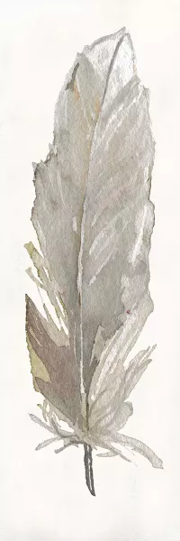 Neutral Feather III Oil Painting by Carol Robinson - Contemporary