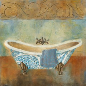Paisley Bath II by Carol Robinson Oil Painting