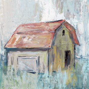 Pastel Barn II by Carol Robinson Oil Painting