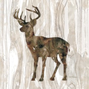 Pine Forest Deer Oil painting by Carol Robinson