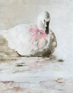 Pink Swan Oil Painting by Carol Robinson - Contemporary