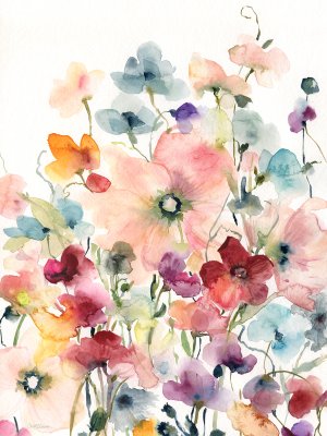 Poppies and Sweetpeas by Carol Robinson Oil Painting