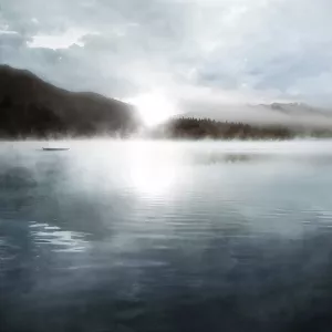 Quiet Moody Lake I by Carol Robinson Oil Painting
