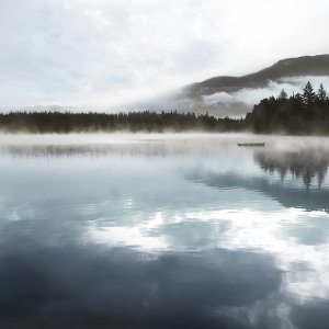 Quiet Moody Lake II by Carol Robinson Oil Painting