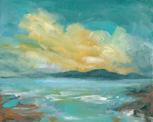 Rocky Beach by Carol Robinson Oil Painting