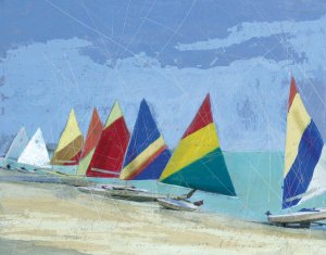 Sailboats by Carol Robinson Oil Painting