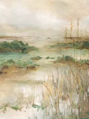 Sandy Seagrass Shores Oil Painting by Carol Robinson - Contemporary