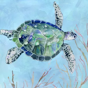 Sea Turtle I by Carol Robinson Oil Painting