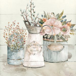 Shiplap Flower Market by Carol Robinson Oil Painting