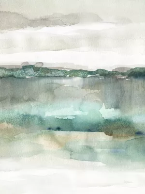 Soft Emerald Harmony Oil Painting by Carol Robinson - Contemporary