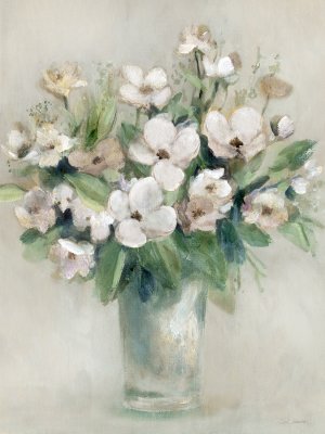 Softly Blooming White I by Carol Robinson Oil Painting