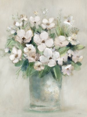 Softly Blooming White II by Carol Robinson Oil Painting