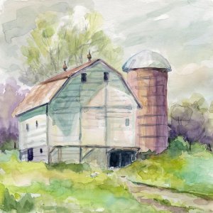 Spring Silo by Carol Robinson Oil Painting