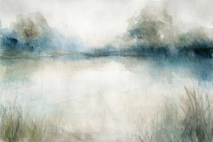 Still Evening Waters I by Carol Robinson Oil Painting