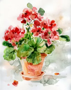 Summer Geranium I by Carol Robinson Oil Painting