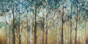 Sunlit Birch Grove Oil painting by Carol Robinson