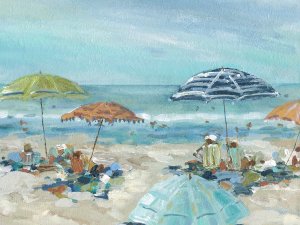 Sunny Beach Day by Carol Robinson Oil Painting