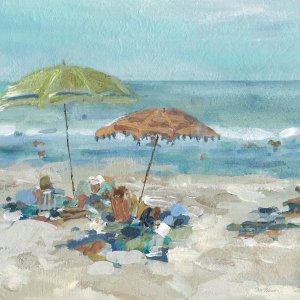 Sunny Beach Time I by Carol Robinson Oil Painting