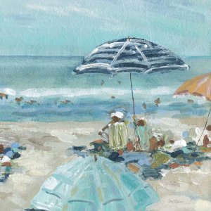 Sunny Beach Time II by Carol Robinson Oil Painting