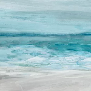 Teal Beach Oil Painting by Carol Robinson - Contemporary
