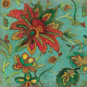 Teal Jacobean Spice I by Carol Robinson Oil Painting