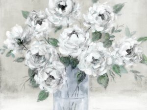 Tender White Roses by Carol Robinson Oil Painting