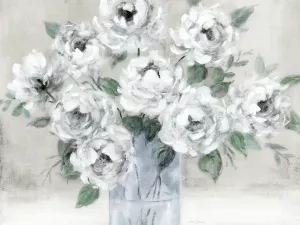 Tender White Roses by Carol Robinson Oil Painting