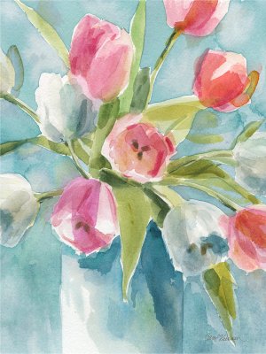Today's Tulips I by Carol Robinson Oil Painting