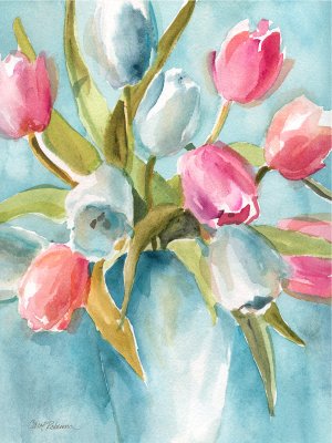 Today's Tulips II by Carol Robinson Oil Painting
