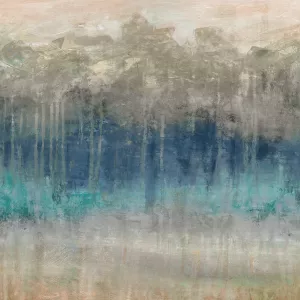 Treeline Reflections Oil Painting by Carol Robinson - Contemporary
