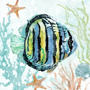 Tropical Fish I Oil Painting by Carol Robinson - Contemporary