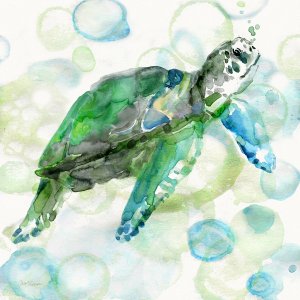 Turtle Bubbles I by Carol Robinson Oil Painting
