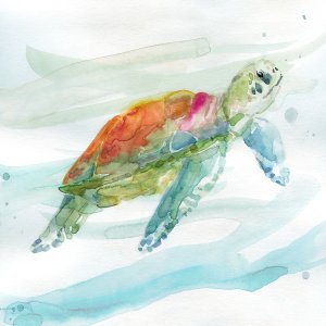 Turtle Tropics I by Carol Robinson Oil Painting