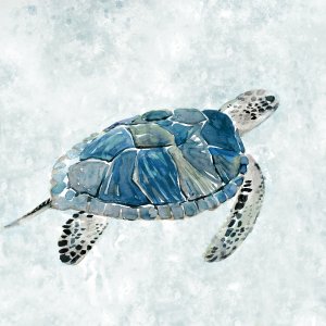 Under The Sea Turtle I by Carol Robinson Oil Painting