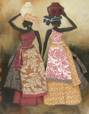 Village Women II by Carol Robinson Oil Painting