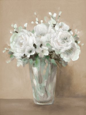 White Blooms by Carol Robinson Oil Painting