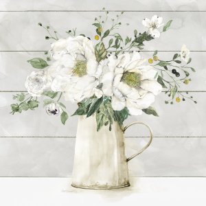 White Farmhouse Bouquet by Carol Robinson Oil Painting