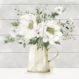 White Farmhouse Bouquet by Carol Robinson Oil Painting