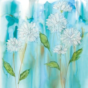 White Garden Flow by Carol Robinson Oil Painting