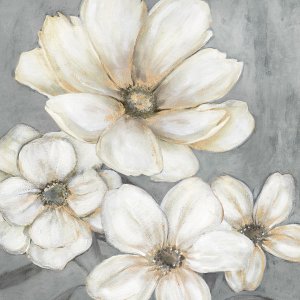 White Garden Glow by Carol Robinson Oil Painting