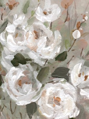 White Rose Blush Garden by Carol Robinson Oil Painting