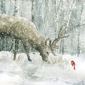 Winter Forest Friends by Carol Robinson Oil Painting