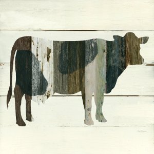 Woodgrain Cow II by Carol Robinson Oil Painting