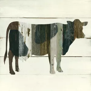 Woodgrain Cow II Oil Painting by Carol Robinson - Bestsellers