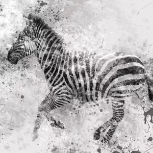 Zebra II Oil Painting by Carol Robinson - Contemporary