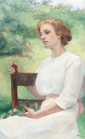 Seated Woman by Caroline A. Lord Oil Painting