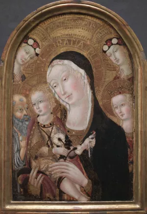 Virgin and Child with Saint Jerome and Saint Catherine of Alexandria by Carolino Da Viterbo Oil Painting